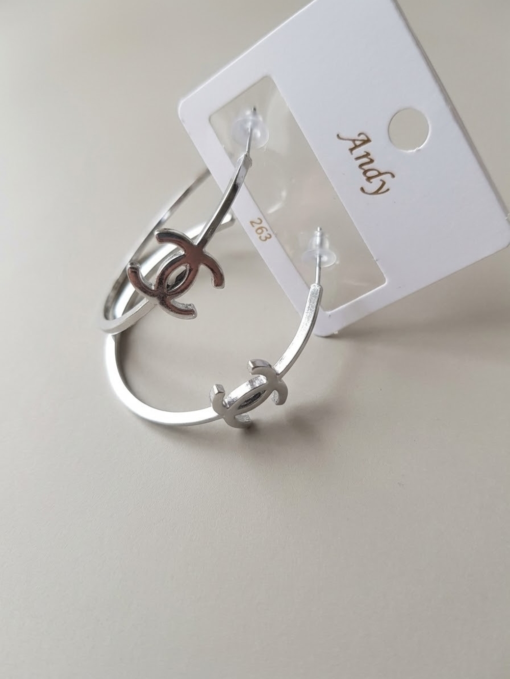 Brand NEW Silver-Tone Hoop Earrings